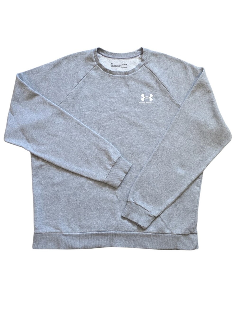 Under Armour Large Gray Cold Gear Rival Workout Fleece Crewneck Sweatshirt